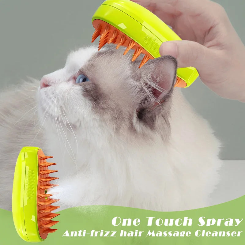 Pente massageador para animais de estimação 3 em 1, escova de vapor para cães, spray elétrico, spray de água, pente para animais de estimação, escova de banho, pentes de remoção de pelos