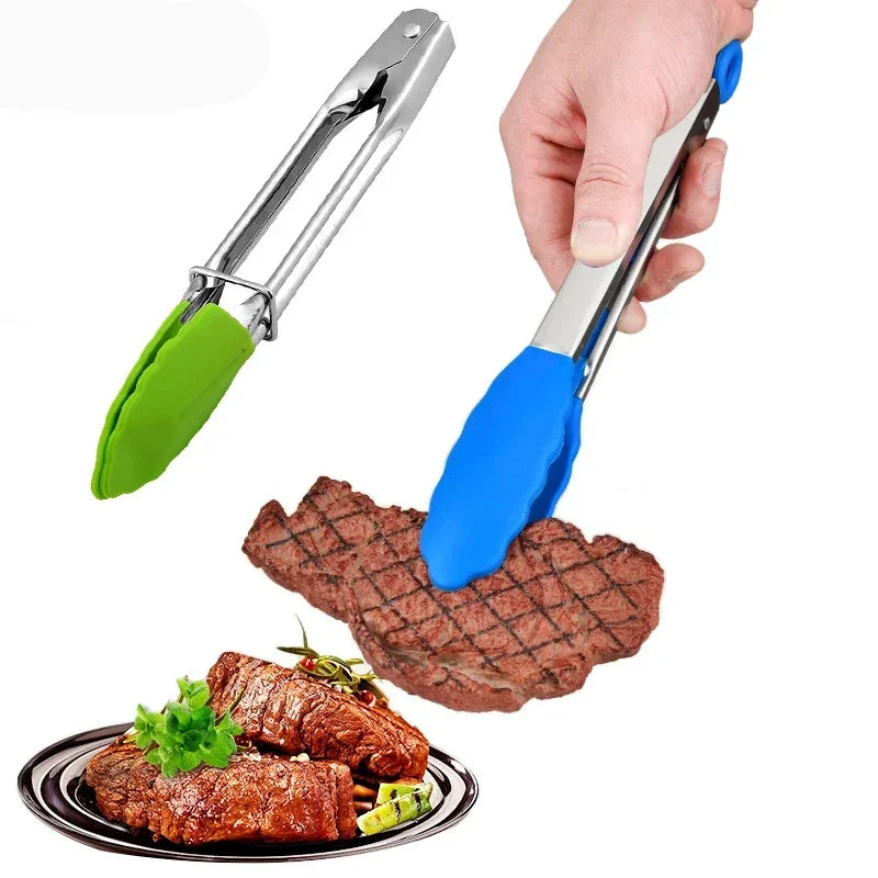 Tong do silicone do Não-deslizamento, acessórios criativos do produto comestível, ferramentas de cozinha, BBQ